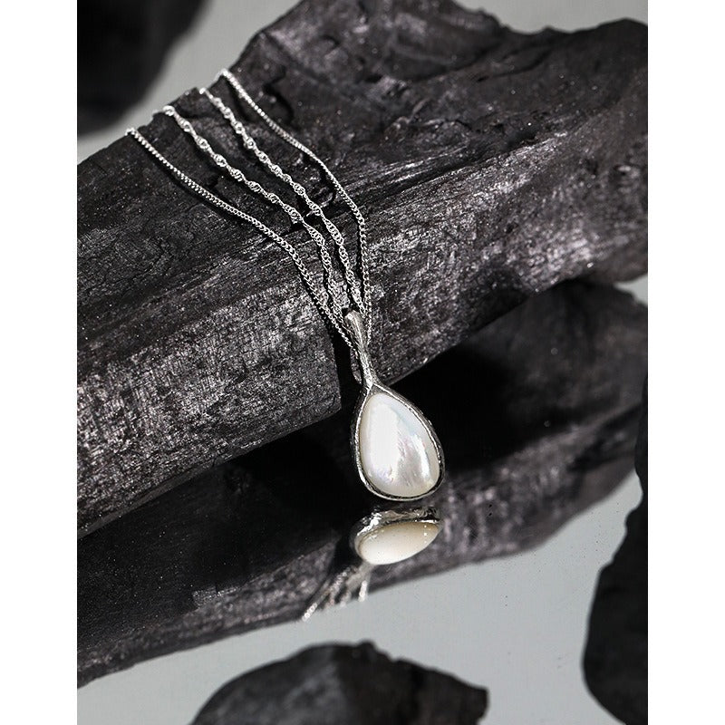 ロング・シルバーチェーン ・ドロップ型　long chain