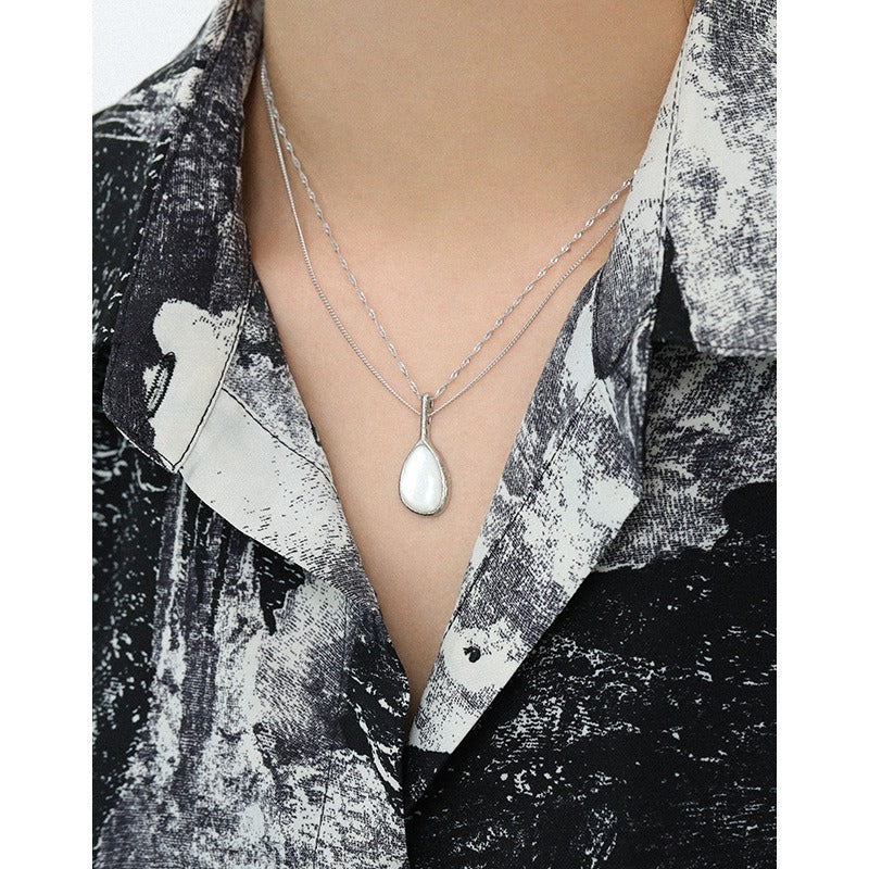 ロング・シルバーチェーン ・ドロップ型　long chain