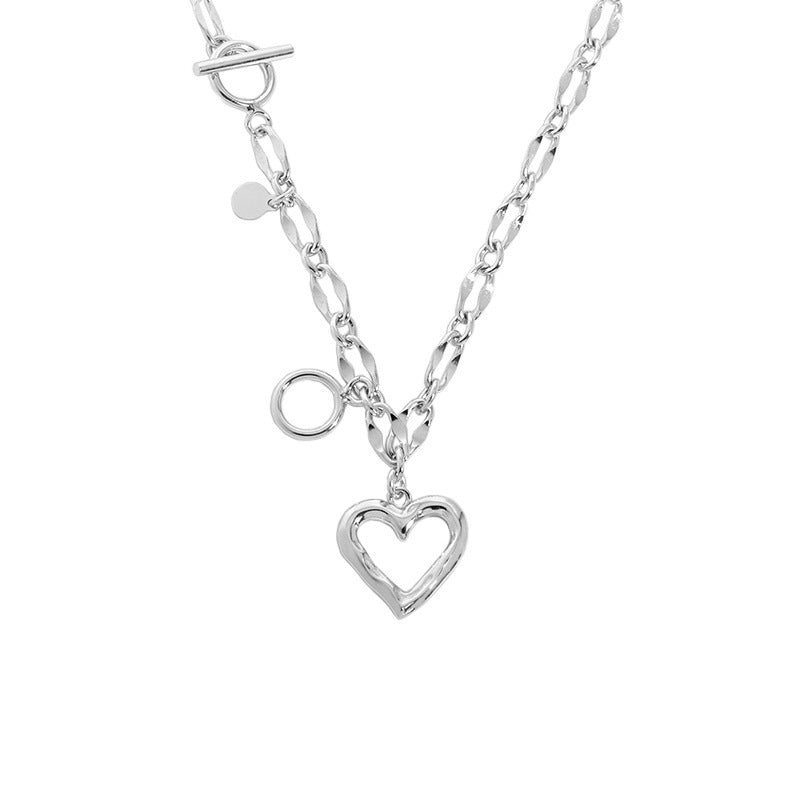 シルバーハートチェーンネックレス heart chain necklace