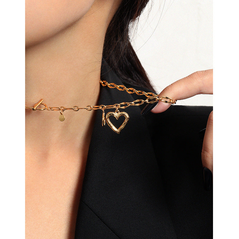シルバーハートチェーンネックレス heart chain necklace