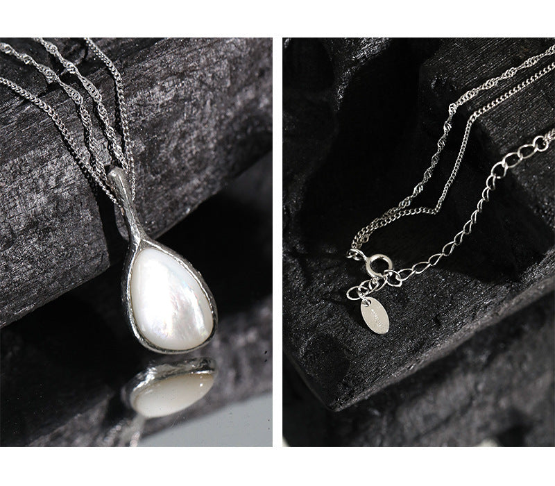 ロング・シルバーチェーン ・ドロップ型　long chain