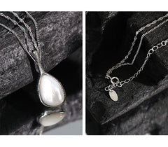 ロング・シルバーチェーン ・ドロップ型　long chain