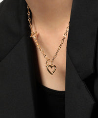 シルバーハートチェーンネックレス heart chain necklace
